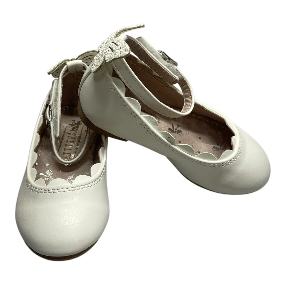 Seychelles White Toddler Girls Butterfly Strap Flats Size 6